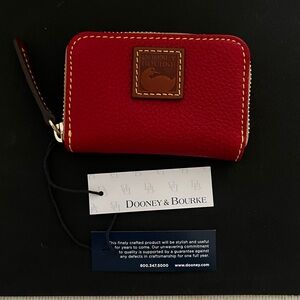 Dooney & Bourke Pebble Grain Zip Around Credit Card Case